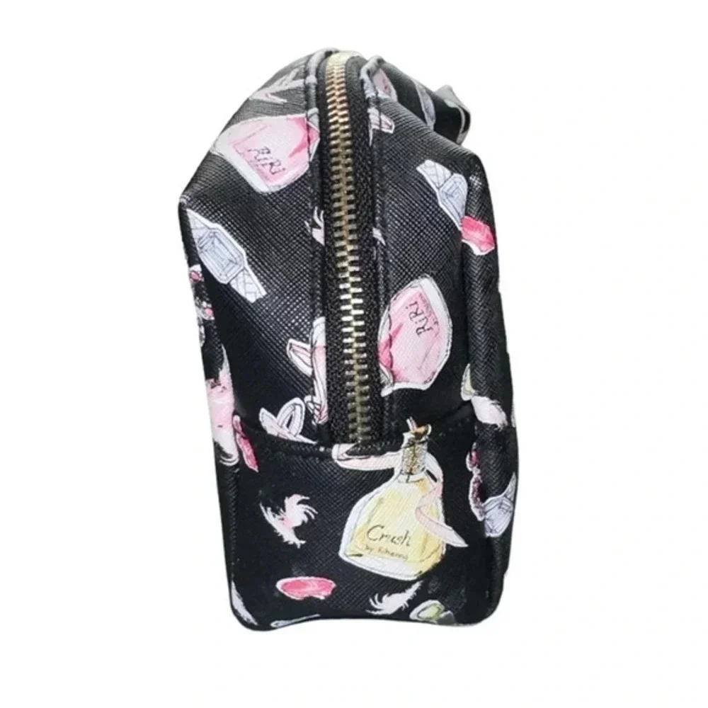 RIRI by Rhiannon‎ black pink gold graphic makeup bag
